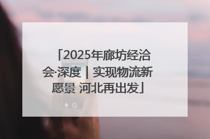 2025年廊坊经洽会·深度｜实现物流新愿景 河北再出发