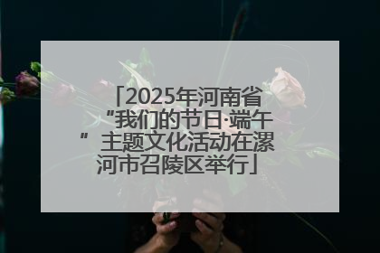 2025年河南省“我们的节日·端午”主题文化活动在漯河市召陵区举行