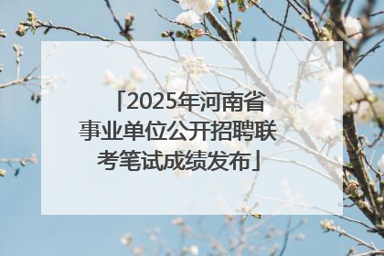2025年河南省事业单位公开招聘联考笔试成绩发布
