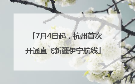 7月4日起，杭州首次开通直飞新疆伊宁航线