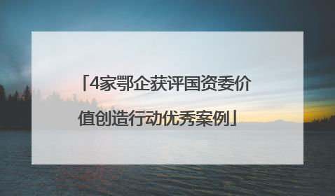 4家鄂企获评国资委价值创造行动优秀案例